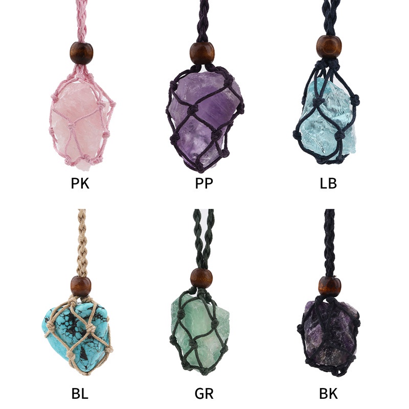 Fancyqube Kalung Rantai Klavikula Hias Liontin Mata Harimau Kristal Lapis Lazuli Turquoise Amethyst