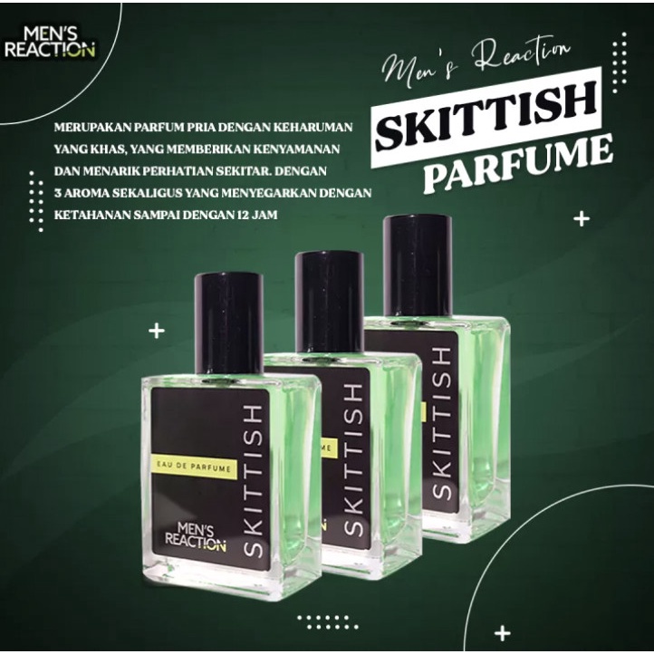 Parfum  Mens Reactions Skittish Dengan Sensasi 3 aroma Keharuman