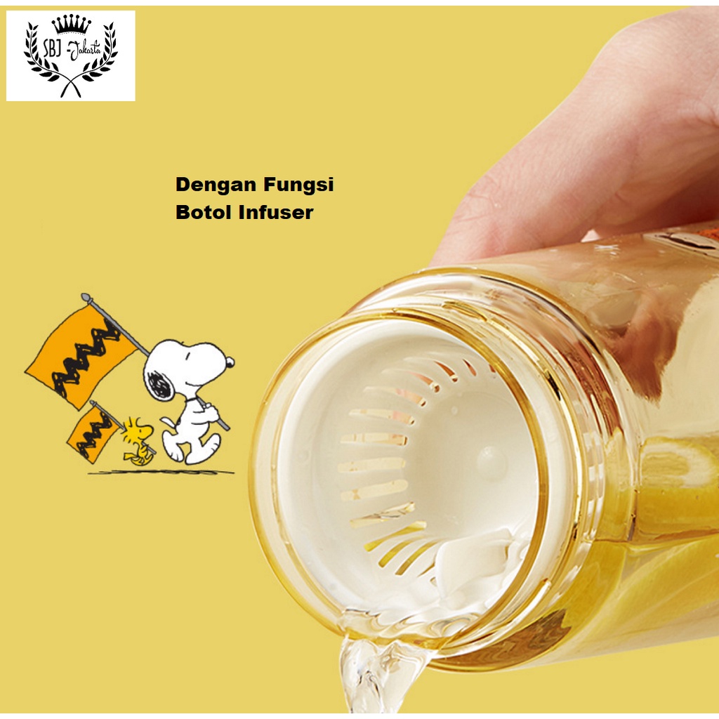 BOTOL MINUM INFUSER SNOOPY CUP ORIGINAL BPA FREE 600ml Anti bocor