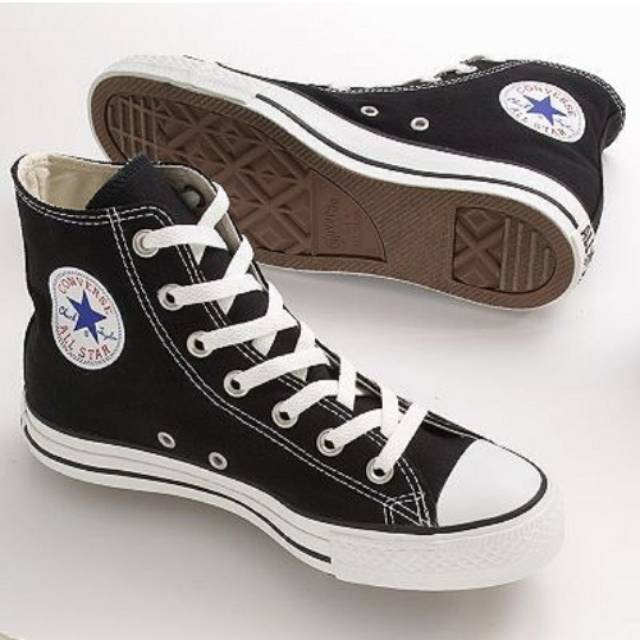 Diskon Terbatas Sepatu Converse All Star High Full Black Tinggi Hitam Polos Grade Original