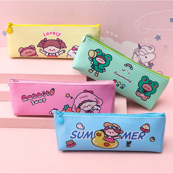 

Dompet pensil PU Bunny girl Tempat pensil kulit PU