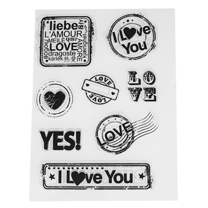 Clear Stamp (Stempel Transparan/Bening) - Letter &quot;I LOVE YOU&quot;