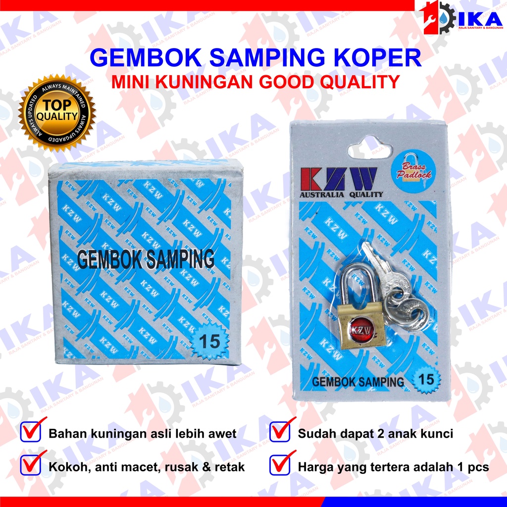 Gembok Samping Koper Mini KUNINGAN ASLI ANTI MACET ANTI KARAT 15mm / AUSTRALIA QUALITY / Dompet Tas