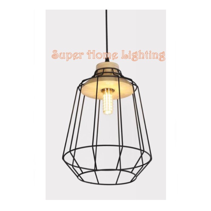 Lampu Hias Gantung Minimalist Kayu 51278 Nordic Industrial