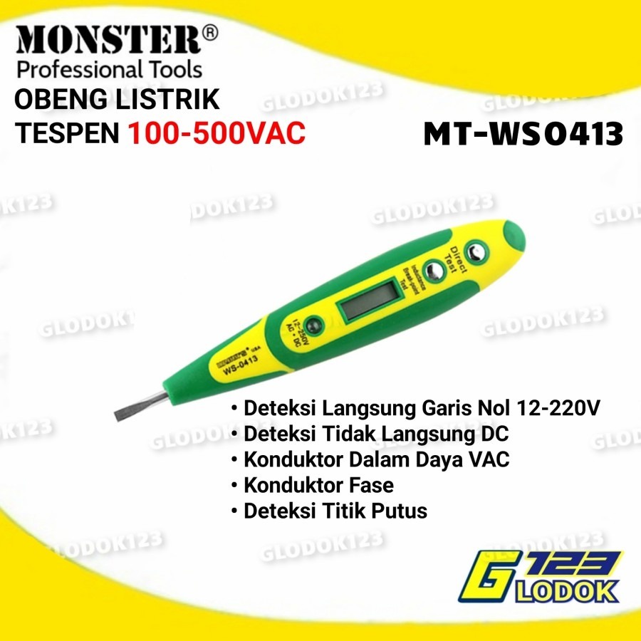 Obeng Min Tespen 100-500 VAC Lampu Indikator Digital Testpen Listrik