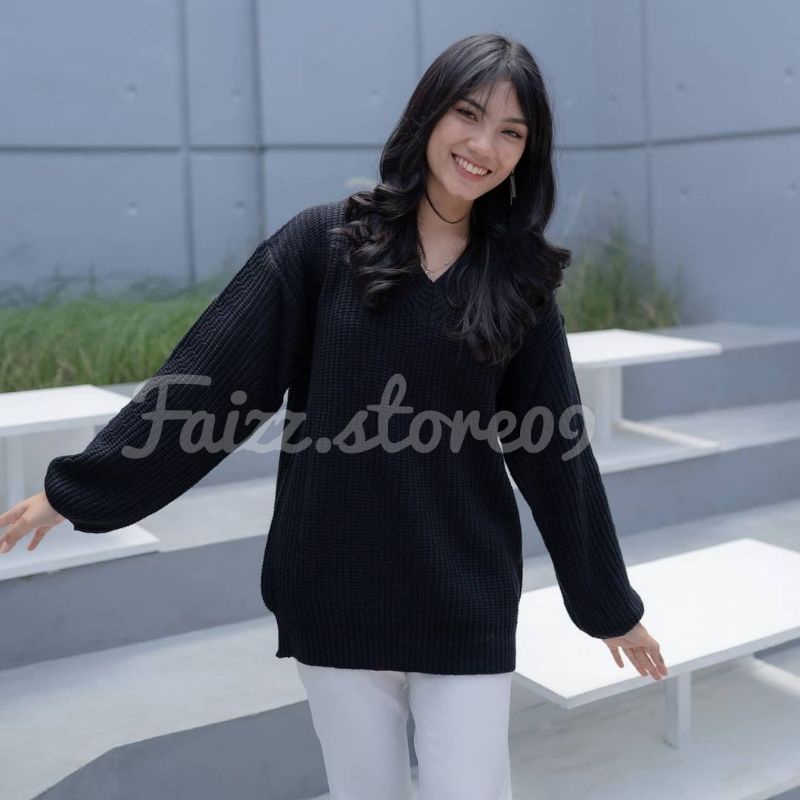 SWEATER Rajut HANNA OVERSIZED KNIT PREMIUM/Sweater Rajut Premium Wanita Store09 Murah