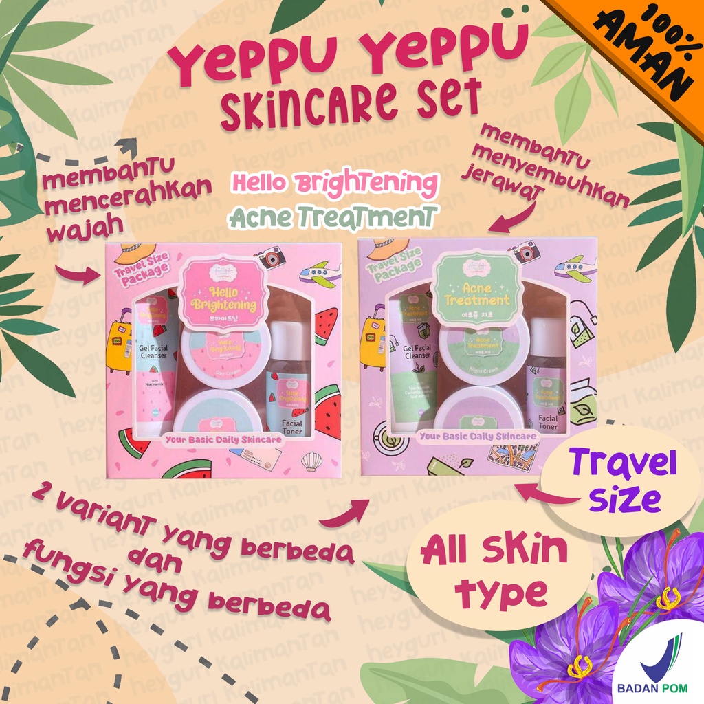 Skincare set yeppu yeppu Yeppuyeppu paket skincare skin care set by kiyowo skincare