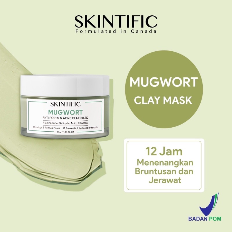 Jual Skintific Mugwort Clay Mask Original - Skintific Mugwort Anti ...