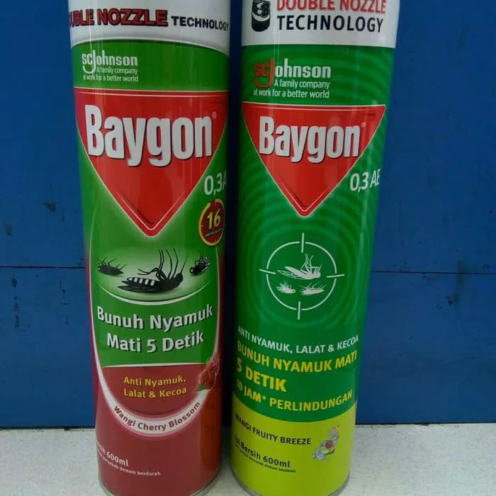 BAYGON OBAT NYAMUK SEMPROT CHERY BLOSOM/FRUITY BREZE 600MIL