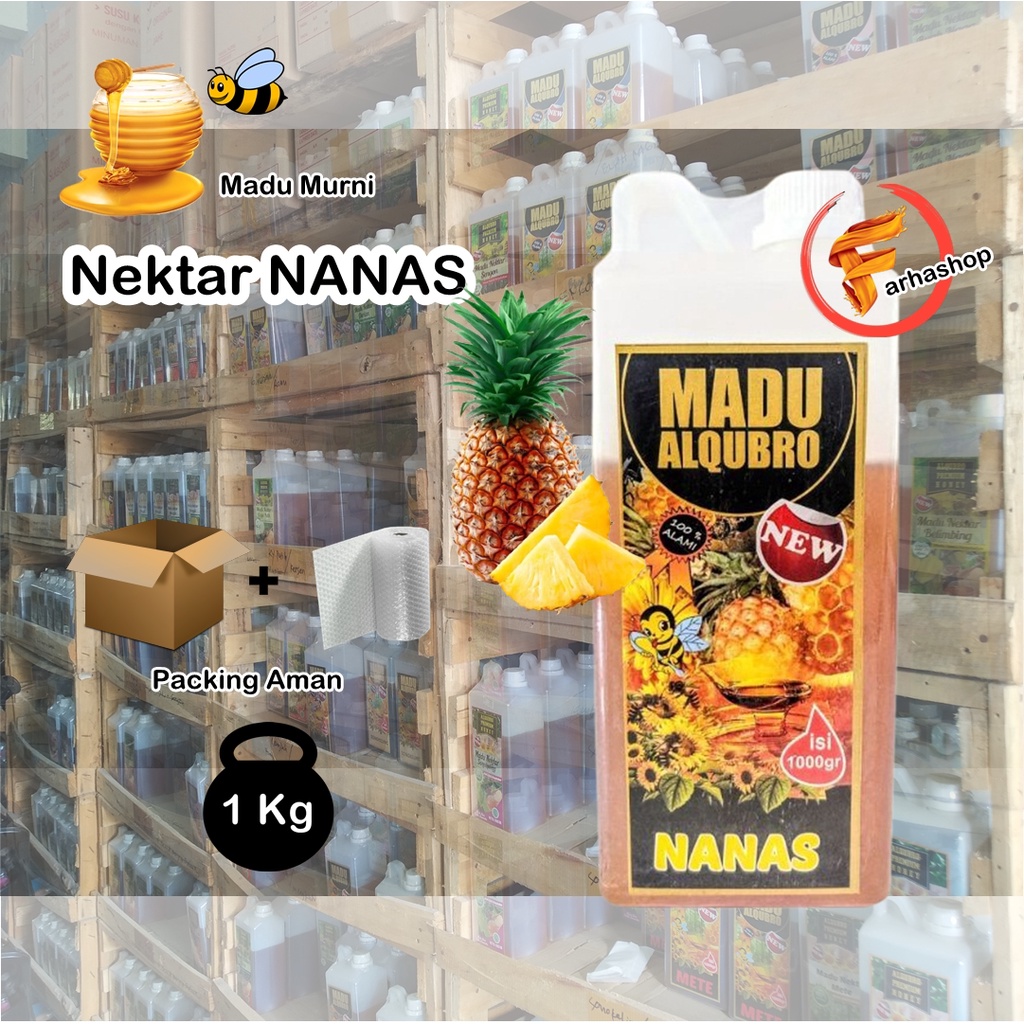 Madu ASLI MURNI Original | Madu NEKTAR NANAS | Madu AL QUBRO | Madu 1kg Murni | Penambah Daya Tahan 