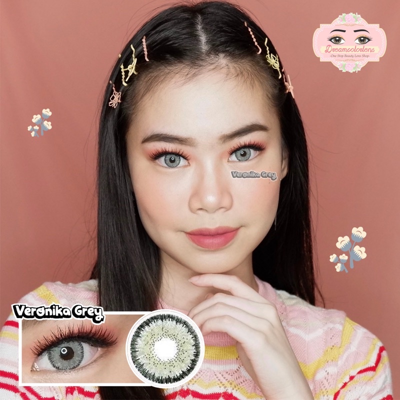 Softlens EOS Veronica Gray / Grey / Abu Normal Minus Beda Minus