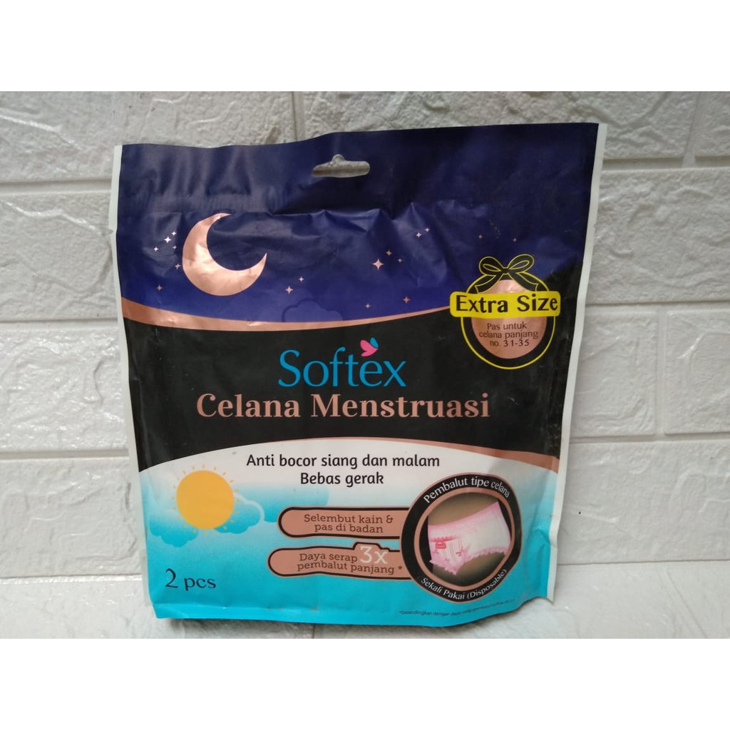 CELANA MENSTRUASI anti bocor All size Extra Size Softex 2pcs -  mens haid pembalut tidur malam hari