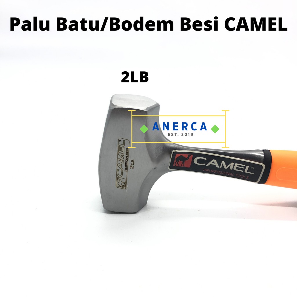 Palu Batu Besi 2 LB Gagang Fiber CAMEL | Palu Bodem Bogem 2LB / 1 kg