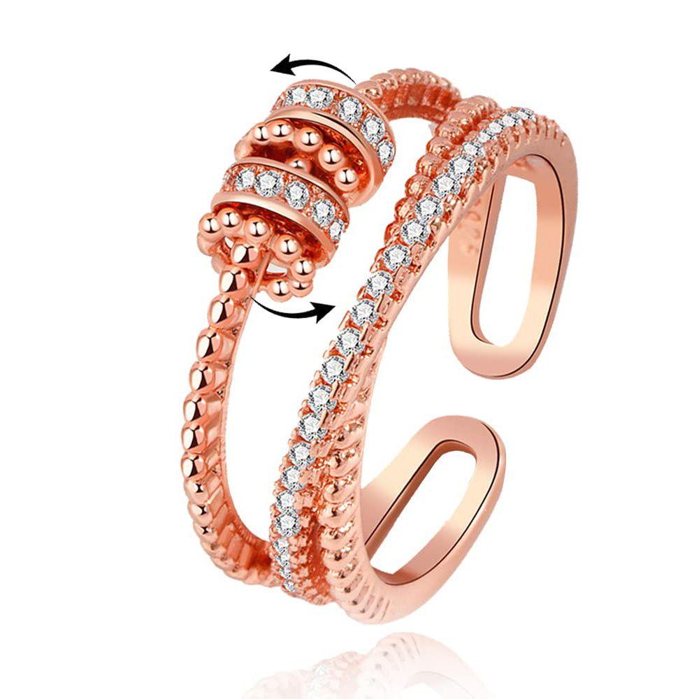 Lily Untuk Putriku Fidget Jewelry Spinner Ring Cincin Dengan Manik-Manik Cincin Kecemasan