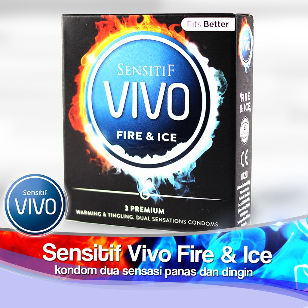 COD Privasi Express JNE J&T Kondom Vivo Extra Sensation Fire Ice Dotted Termurah Berduri Gerigi