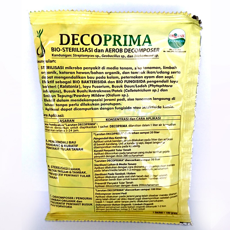 Bio Sterilisasi Dan Aerob Decomposer Decoprima 100gram PG KDR