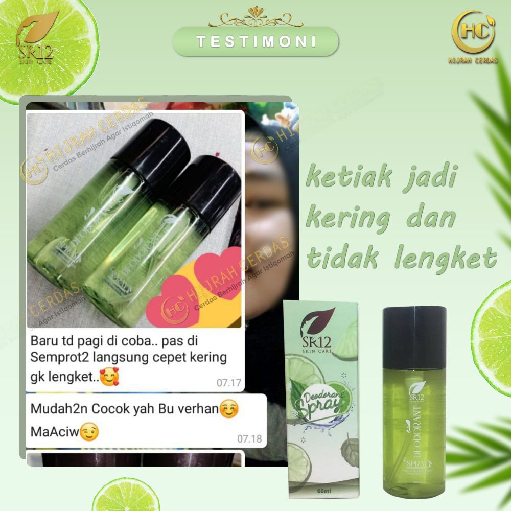 DEODORANT SPRAY SR12 BPOM AMAN / MENCERAHKAN KETIAK / DEO TAWAS / AMPUH HEMPAS BAU BADAN NON ALKOHOL