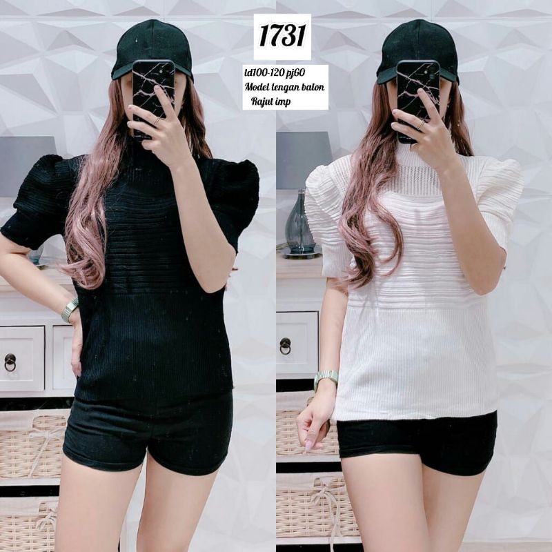 LAELAFS**BLOUSE RAJUT IMPORT MODEL TANGAN BALON