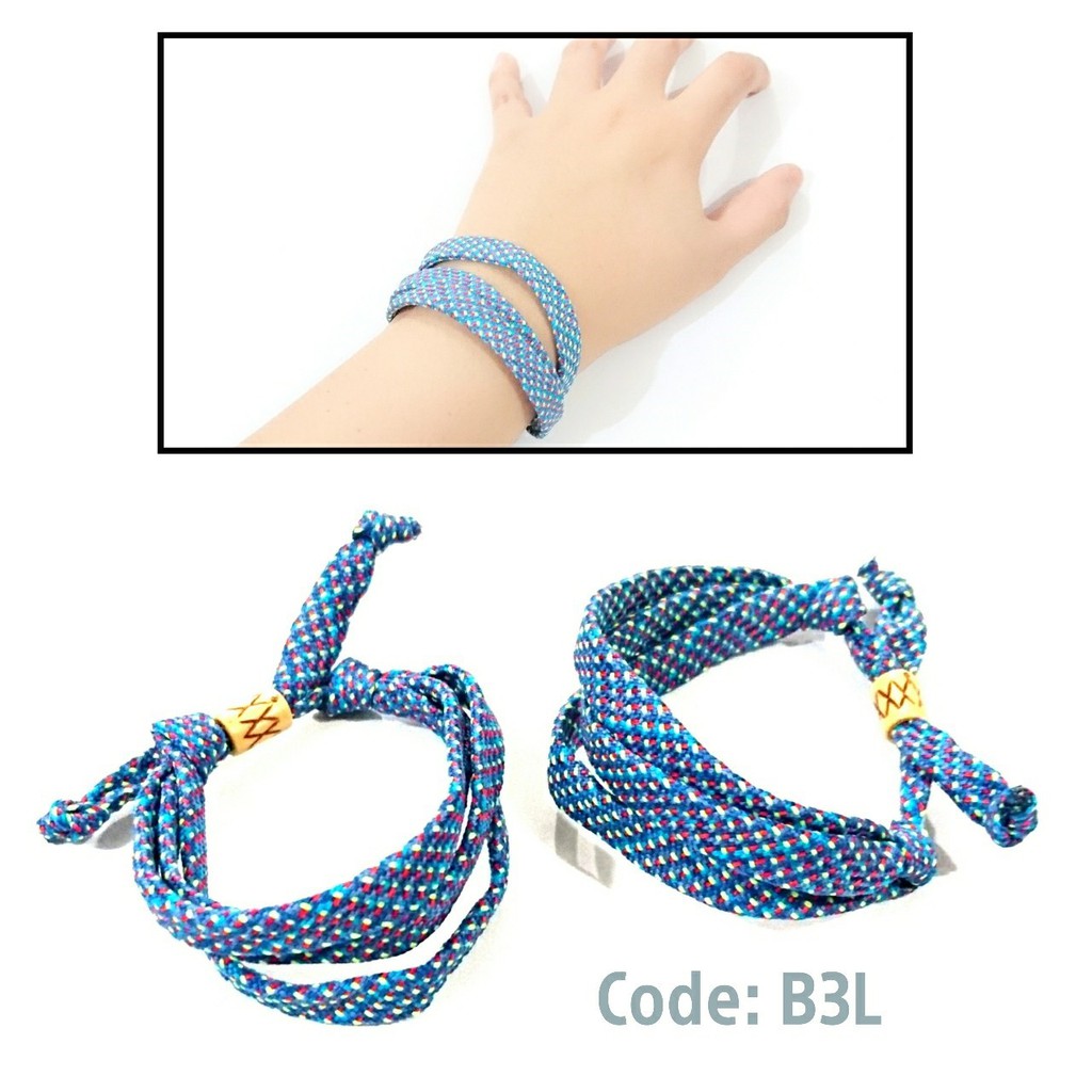 gelang tali biru 3 lapis b3L