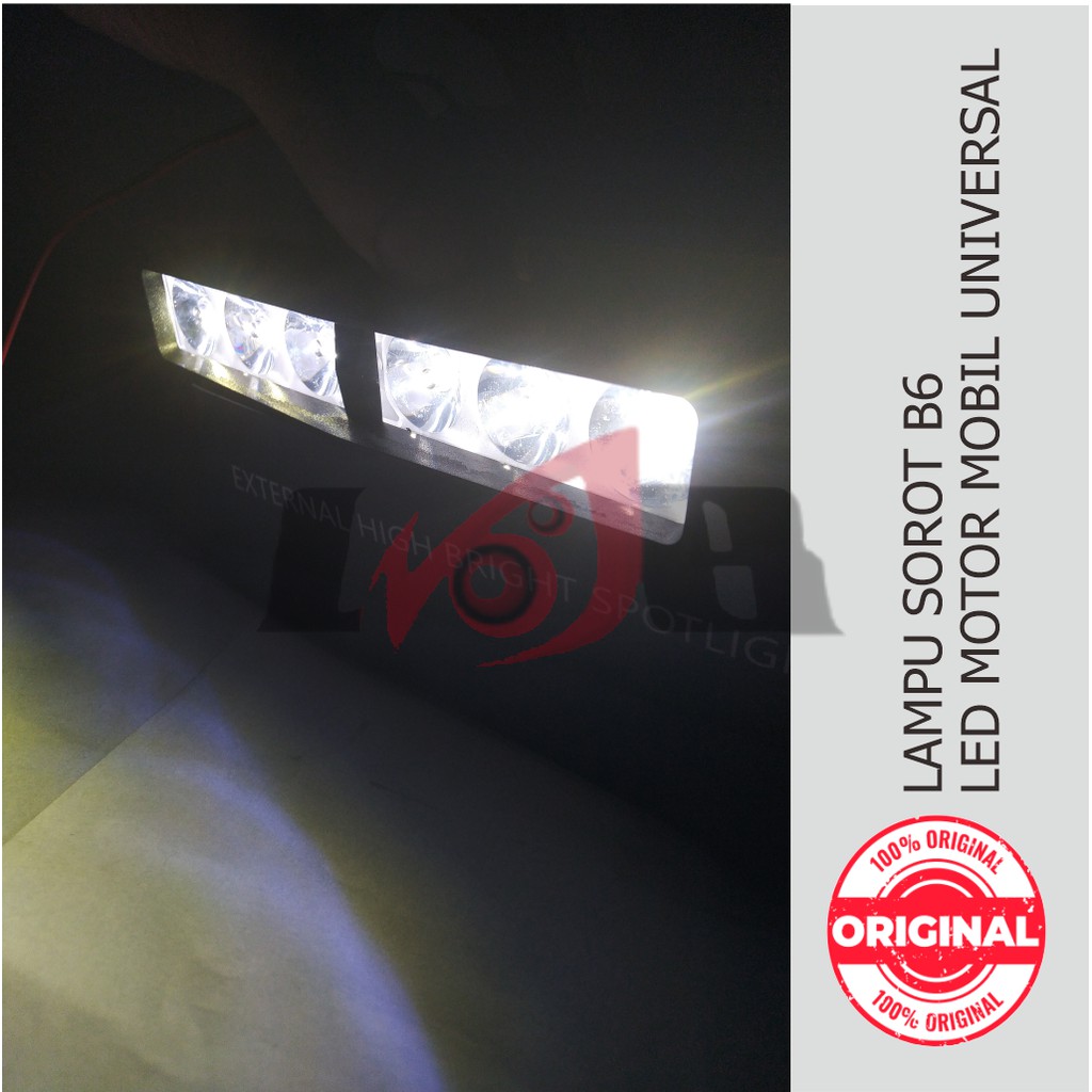 Lampu Sorot B6 DRL LED Bar Cree Tembak 6 Titik Mata CWL Mobil Motor