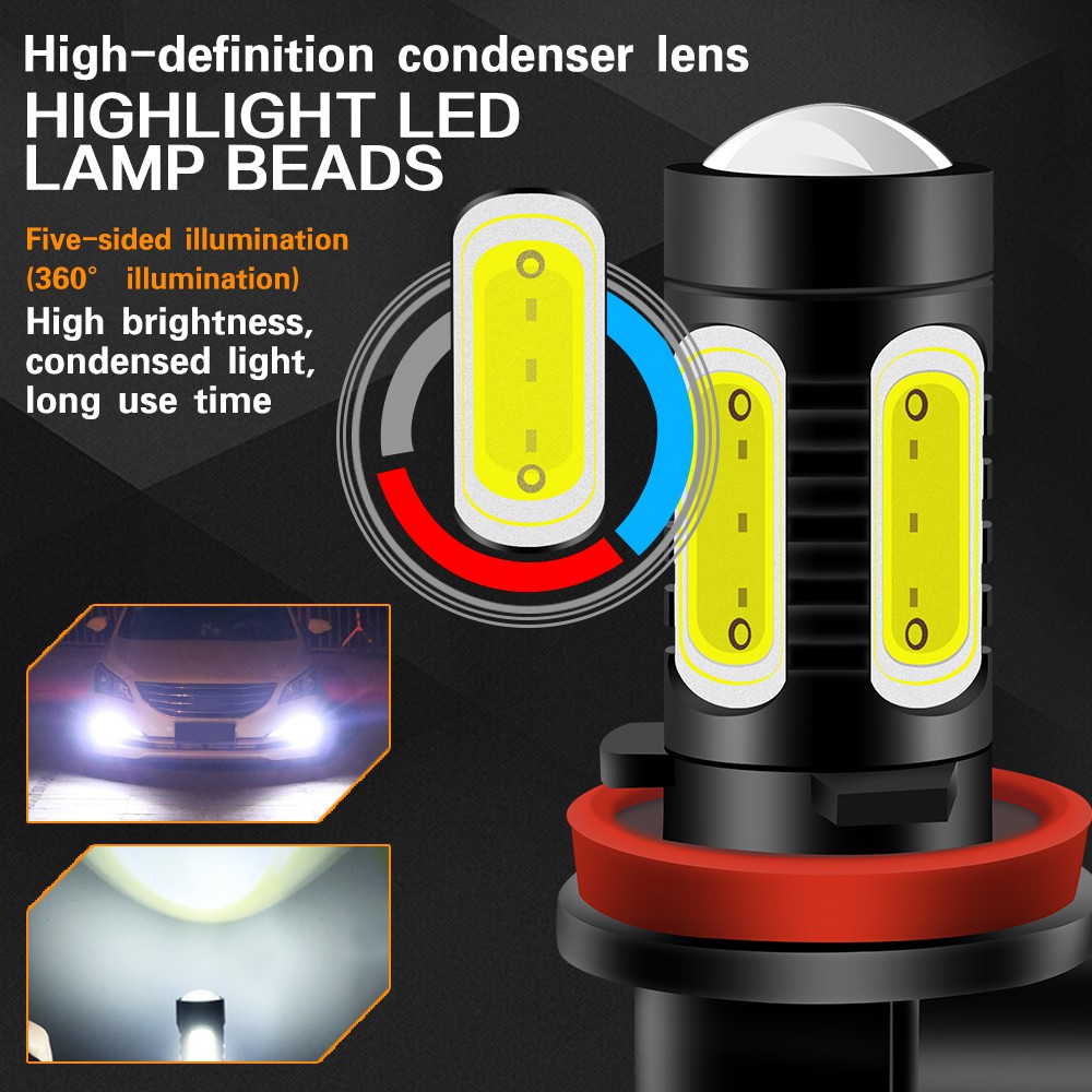 1Pcs COB Campbells H4 H7 H8 H16 9005 9006 P13W H11 Foglamp LED Bohlam Lampu Parkir Bohlam Lampu Senja LED Mobil