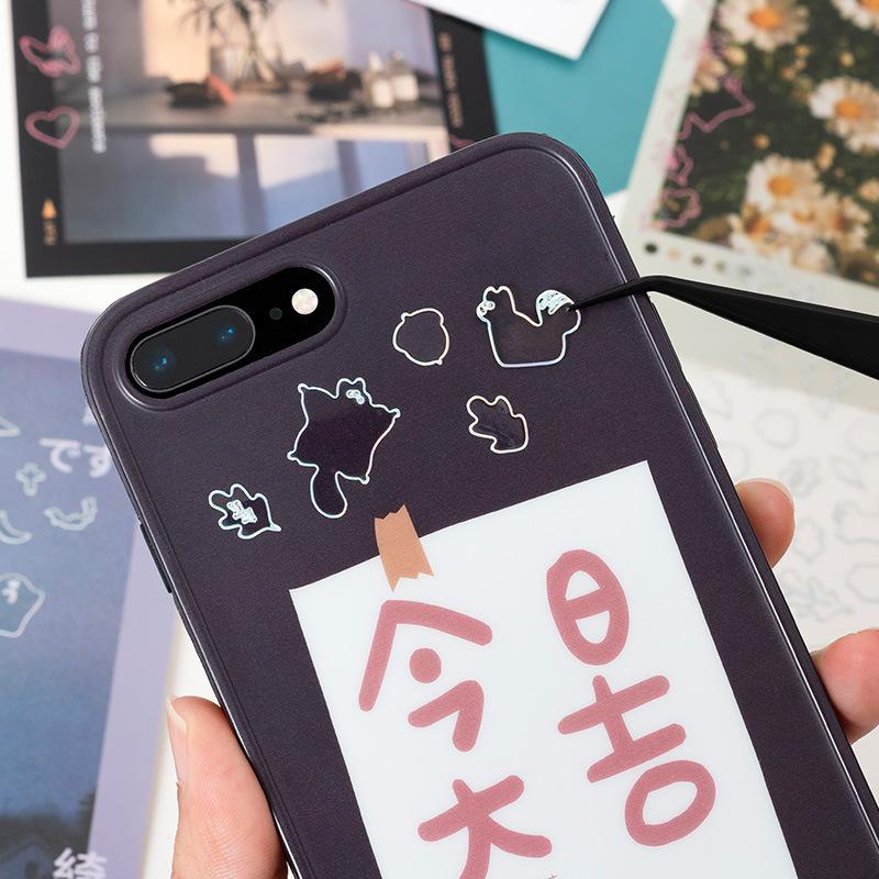 Sticker Deco Outline Hologram / Sticker Journaling Line Laser-3