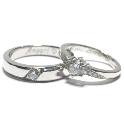 Cincin Kawin Couple Emas Dan Palladium Gratis Ukir Nama Garansi Asli Bisa Pesan Model Id624