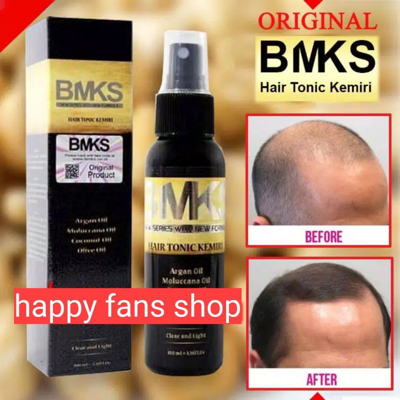 Penumbuh Rambut Botak Penyubur Rontok Untuk Wanita Pria Alami Cepat BMKS Hair Tonic Kemiri BPOM