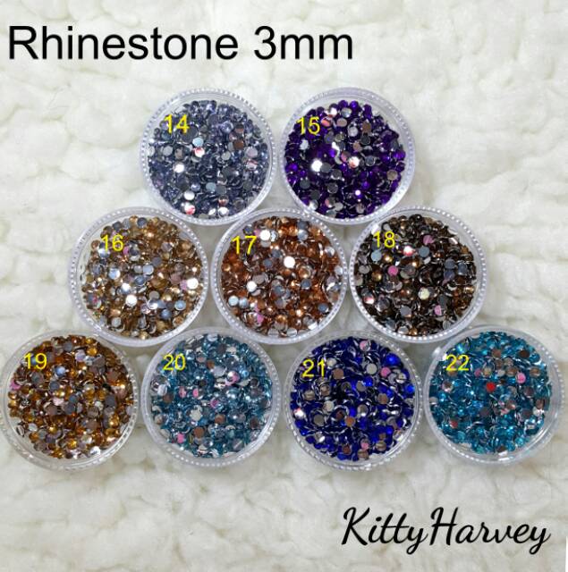 Rhinestone 3mm Pack Sedang isi 5000pcs