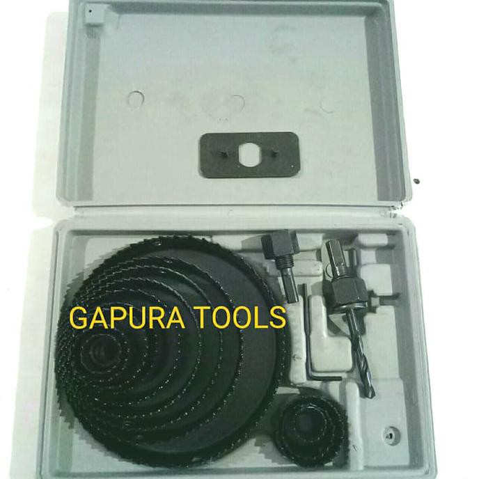 Mata Bor Hole Saw Set 16 Pcs Mata Bor Pelubang Kayu Pvc Hole saw Kit.