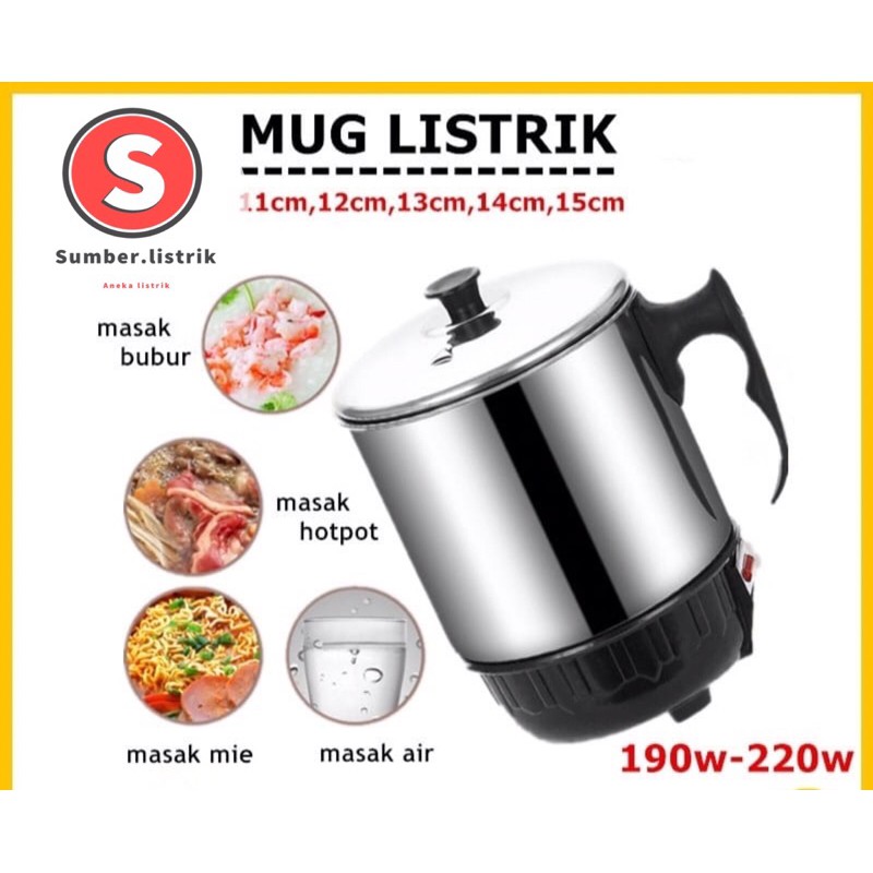 Electric Heating Cup 11cm / 12cm  / 13cm / 14cm  / 15cm Mug listrik Gelas Masak/Teko Elektrik