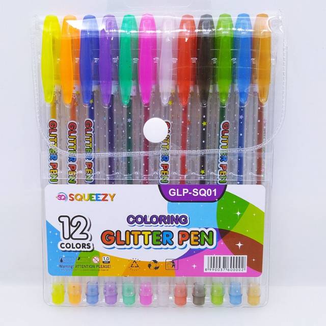 

Pulpen Glitter 12 Warna SQUEEZY