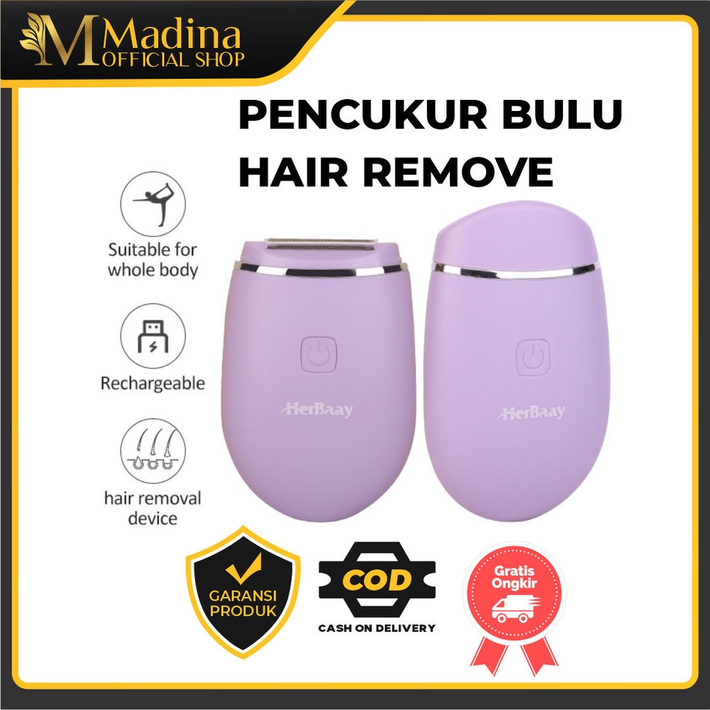 Herbaay Alat pencukur Bulu Kemaluan Ketiak Alis Rambut Jenggot Penghilang Rambut Hair Remover Trimme