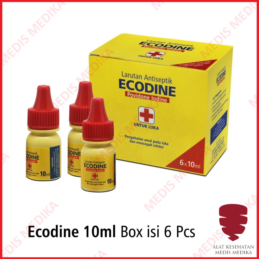Ecodine Povidone Lodine 10 ml Obat Merah Luka P3K Sejenis Betadine Mini p3k OneMed