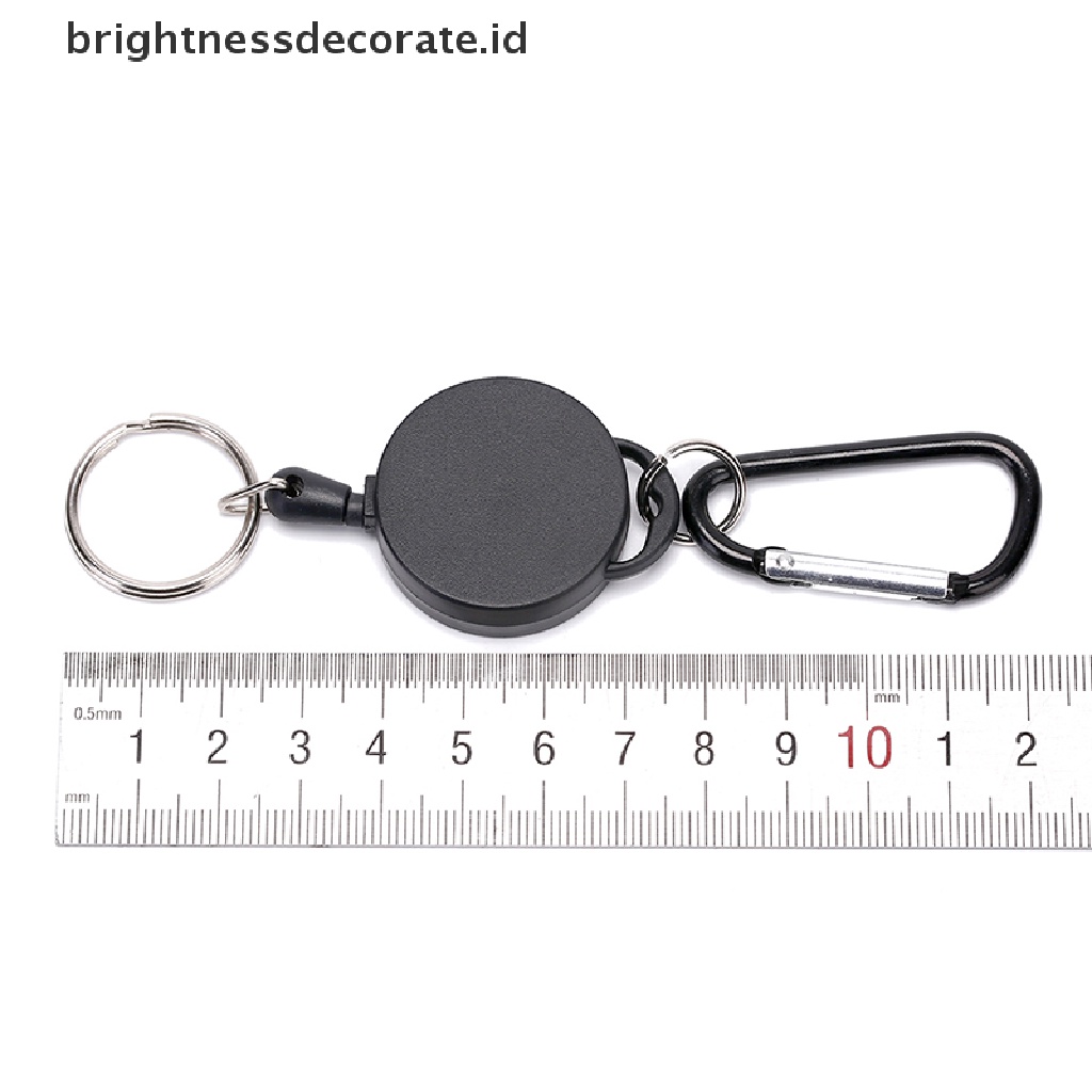 [birth] Black Retractable Key Chain Reel Steel Cord Recoil Belt Key Ring Badge Holder [ID]