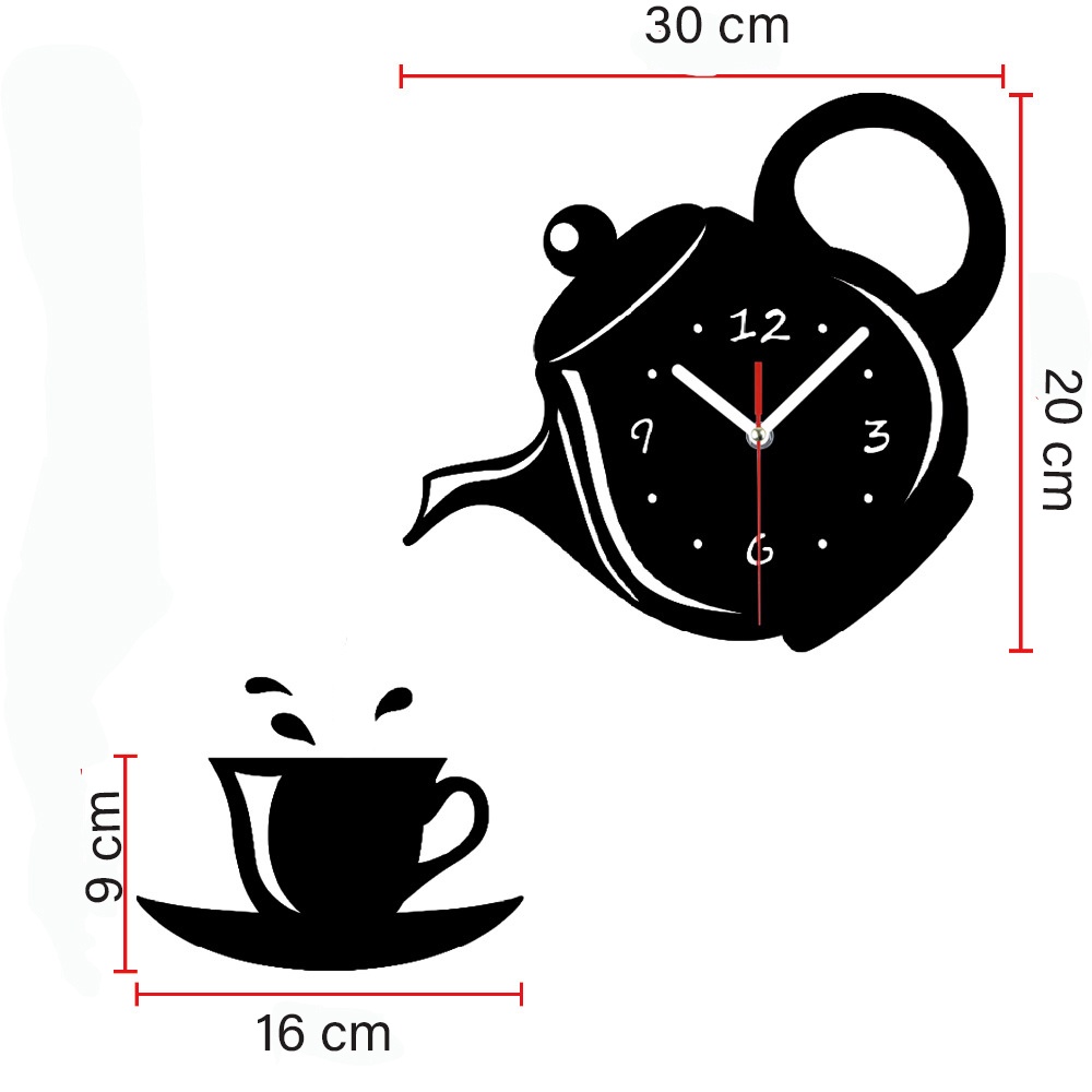 Jam Dinding Design Model Teko Kopi Unik NS003