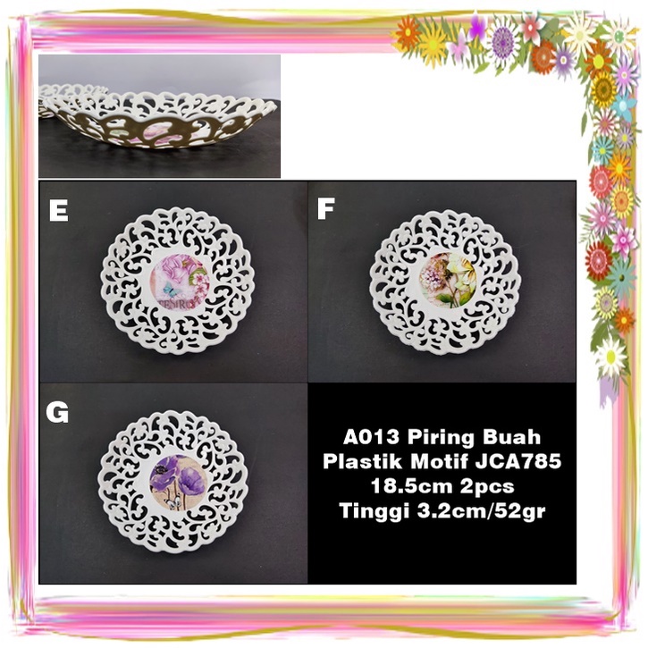 [2pcs]  Piring Buah  Plastik Motif 18.5cm 2pcs