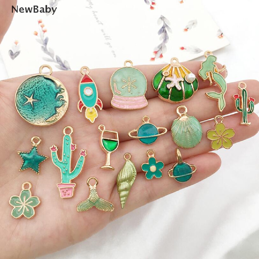 NewBaby 31Pcs/Set Fruit Animal Mixed Enamel Charms Pendants DIY Jewelry Making Craft ID