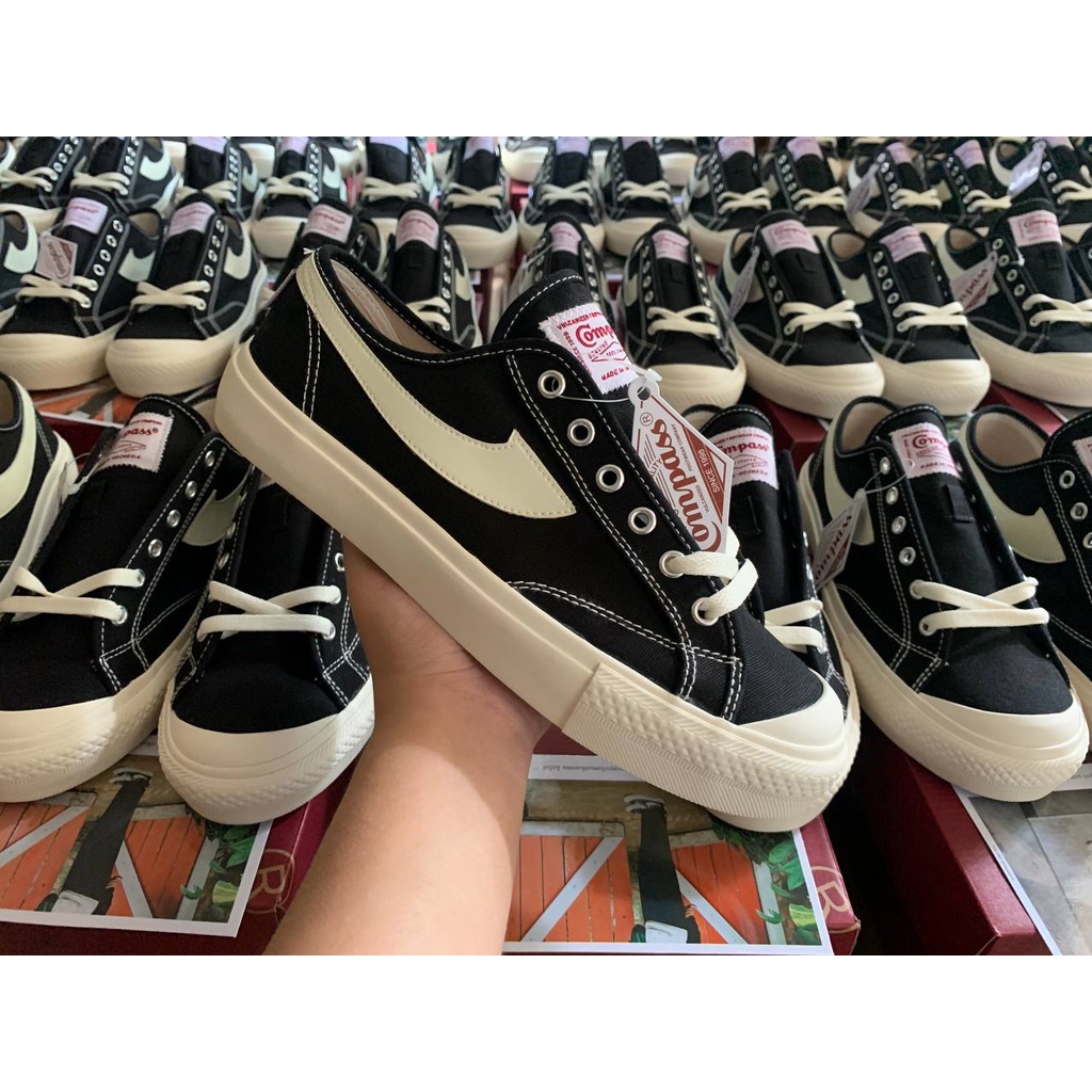 [ORIGINAL] Compass Gazelle Low Black White / Black Gum / Cappucinno / White Red / Cream / White Blue