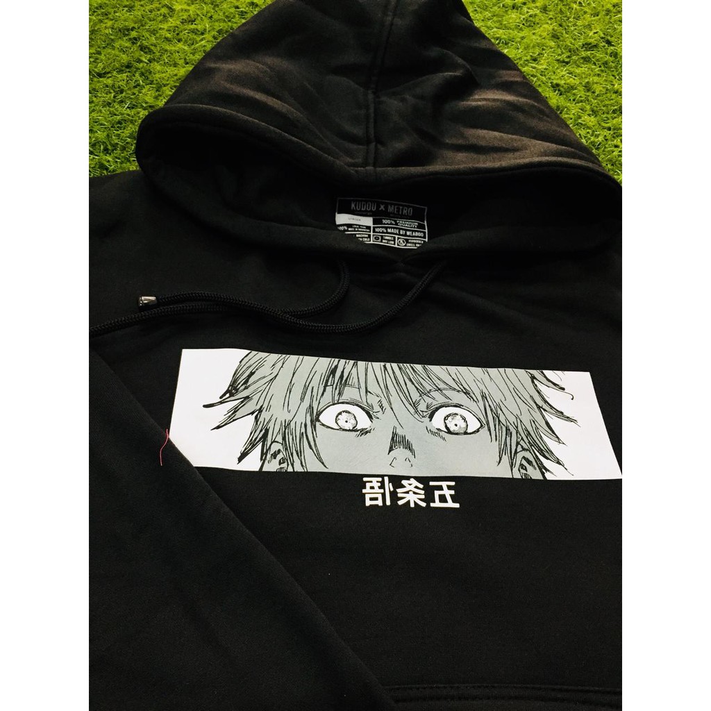 Gojo Satoru Eyes Hoodie Jujutsu Kaisen Kanji Anime Manga