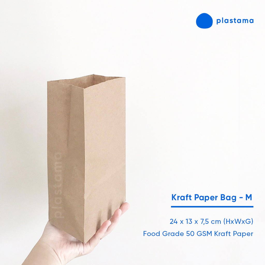  Paper  Bag  Medium SOS Kantong Kertas Kraft Coklat 24x13x7 5 