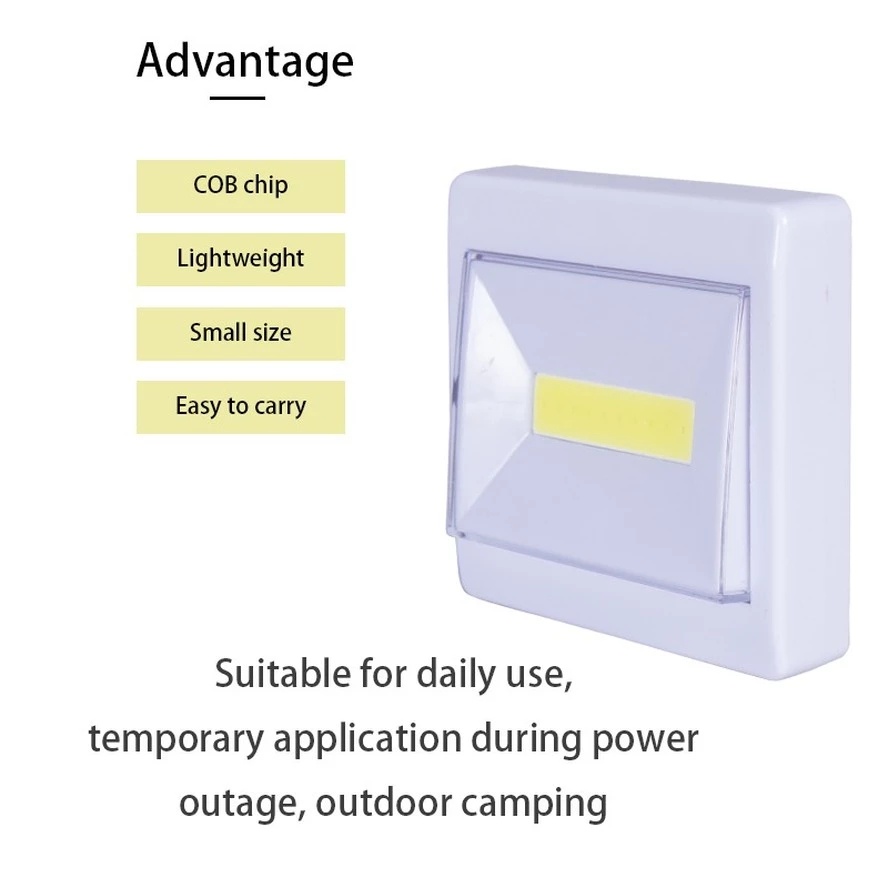 Lampu Malam Led COB Bentuk Kotak Tenaga Baterai Power Bank Portable Untuk Lemari Pakaian / Kamar Tidur