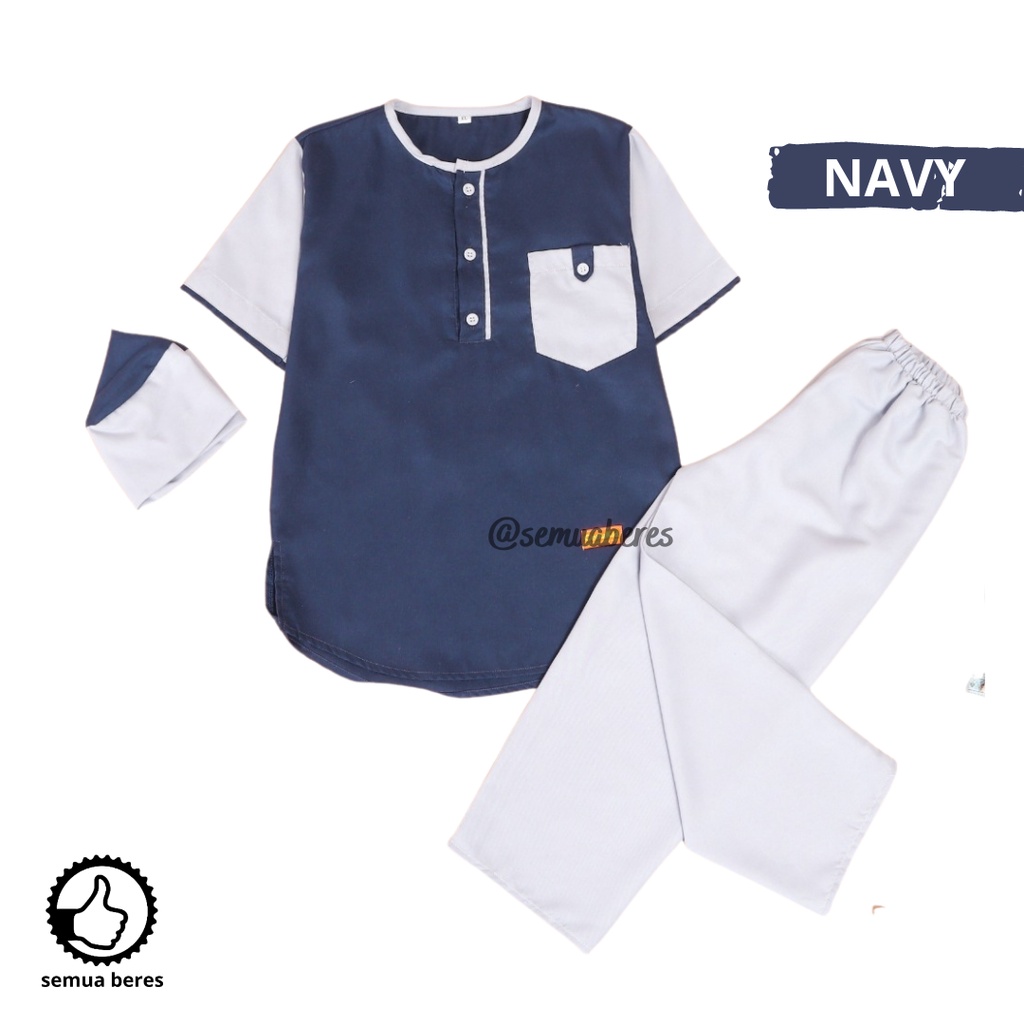 Setelan Baju Koko Anak MIX Celana Panjang Peci Set Sarkoci Kemeja Kurta Sarung Polos Kain Katun Laki Cowok Newborn Baby Bayi TK SD Sekolah Madrasah Pesantren Muslim Islam Warna Remaja Kokoh Umur Usia 0 1 2 3 4 5 6 7 8 9 Tahun 10 11 12 18 24 Bulan Salur