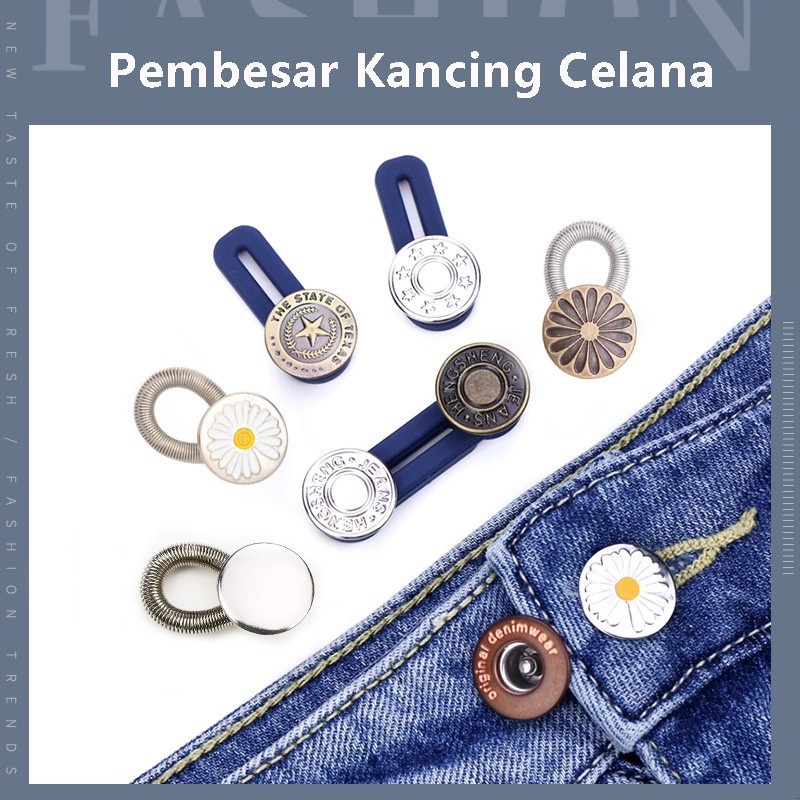 solusi celana oversize adjustable Tambahan Pinggang Celana Jeans Sempit pembesar kancing celana pembesar kancing celana jeans dilepas tombol teleskopik adjustable JEANS BUTTON EXTENDER Kancing