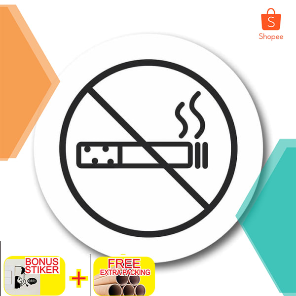 

papan tanda dilarang merokok - sign no smoking area - SSRP08 Elegan
