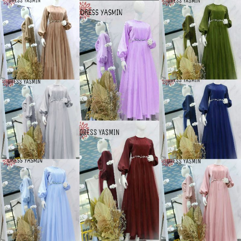 DRESS YASMIN TILE DRESS KONDANGAN MUSLIM DRESS KONDANGAN MURAH DRESS BROKAT TILE ED