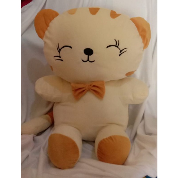 boneka kucing cantik ukuran jumbo 80cm bahan velboa,isi 100%full dacron silicon