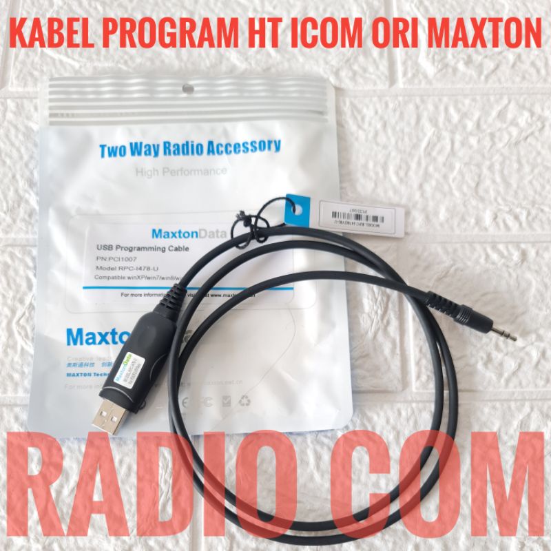 KABEL PROGRAM HT ICOM V80 V85 V8 V88 V86 U88 ORIGINAL MAXTON / KABEL DATA HT ICOM V80 V88 U88 U80L V86 ORI