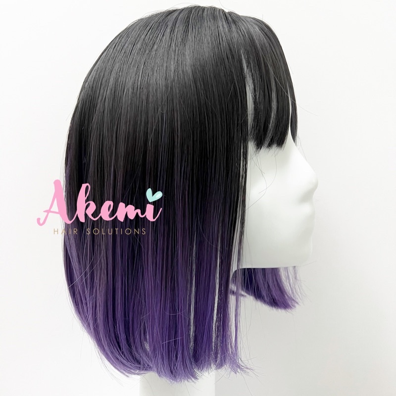 WIG PENDEK AKEMI - BOB 30cm OMBRE PURPLE UNGU
