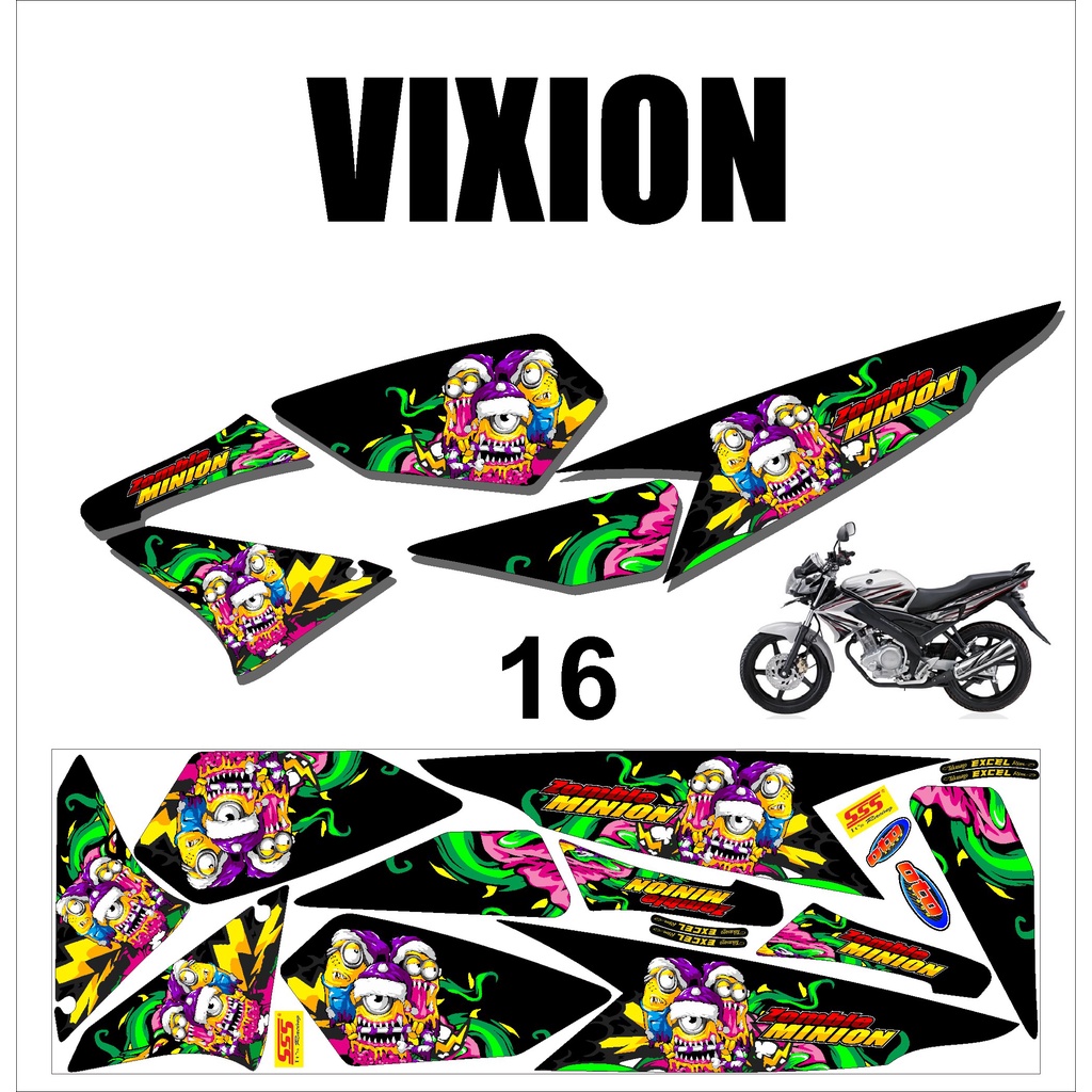 (cod)  VIXION OLD. Sticker Stiker Striping Lis Variasi Vixion Old Murah Desain DS OLD - 16